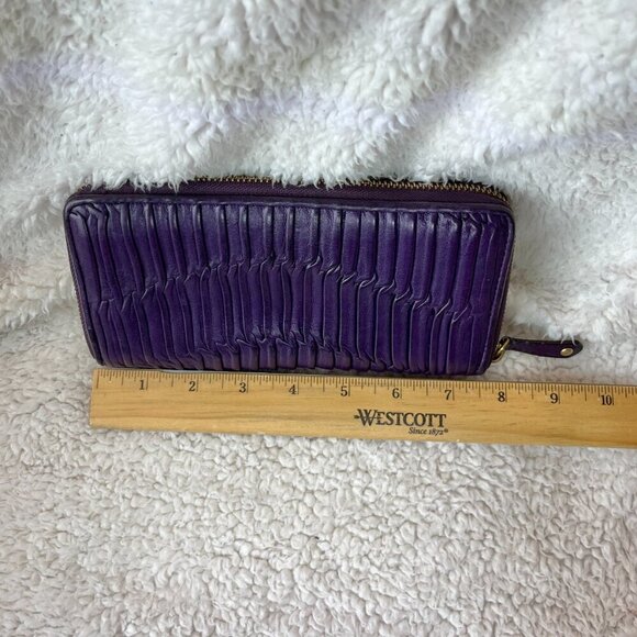 Coach Madison Gathered Twist Purple Leather Clutch Wallet. - Picture 11 of 16